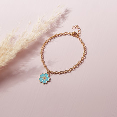 Charmz Floral Anklet with Lobster Clasp Closure