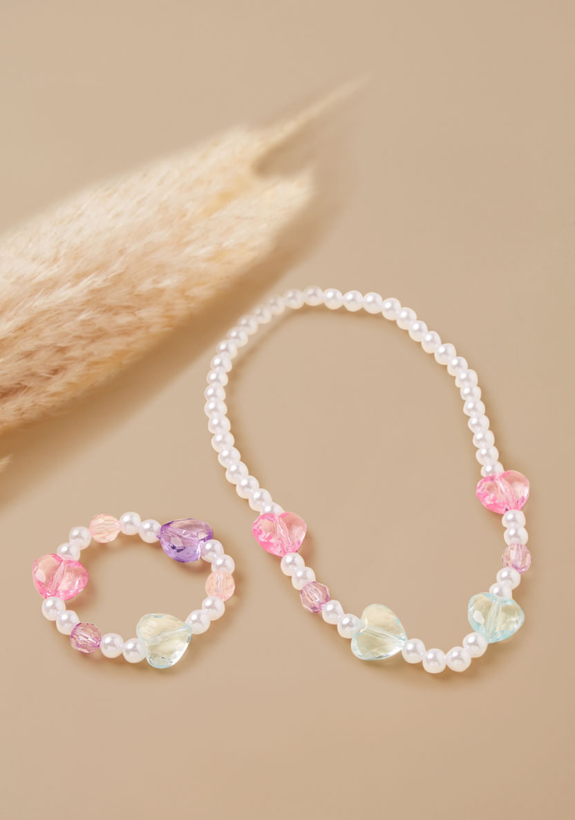 Charmz Beaded Necklace and Bracelet Set-Jewellery-image-0