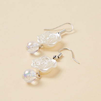 Charmz Embellished Flower Drop Earrings with Fish Hook-Jewellery-image-2