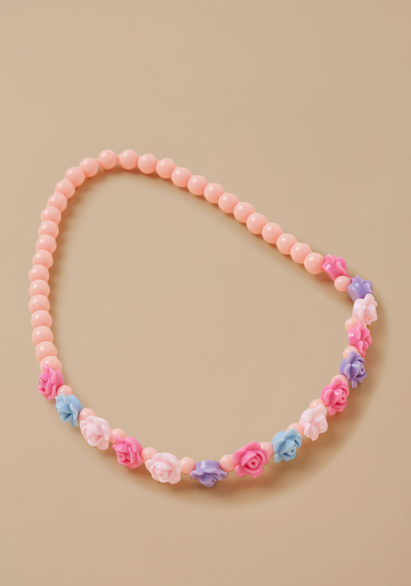 Charmz Floral Beaded Necklace and Bracelet Set-Jewellery-image-1
