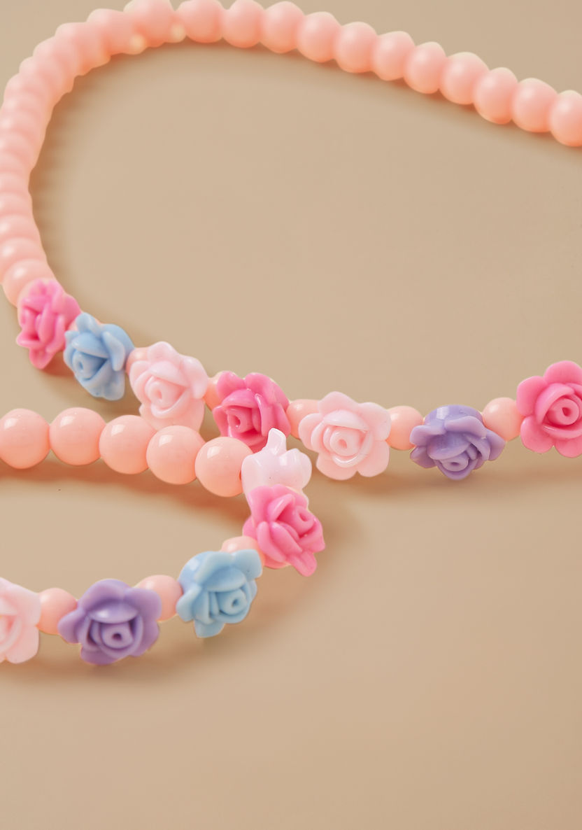 Charmz Floral Beaded Necklace and Bracelet Set-Jewellery-image-3