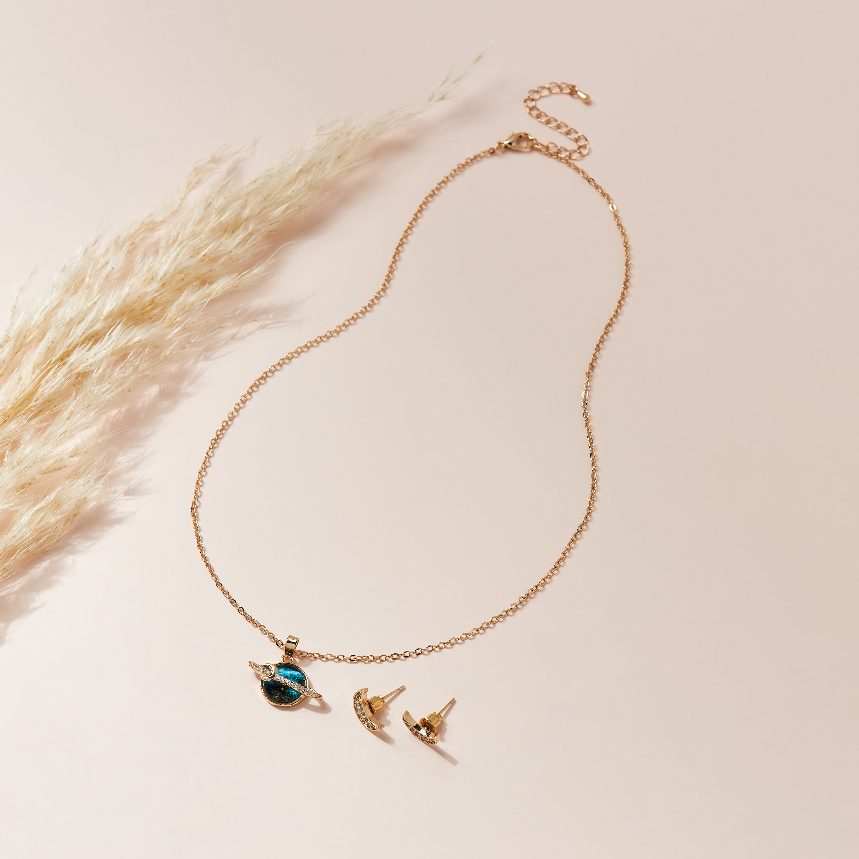 Charmz Embellished Pendant Necklace and Earrings Set-girls-accessories-jewellery-image-1