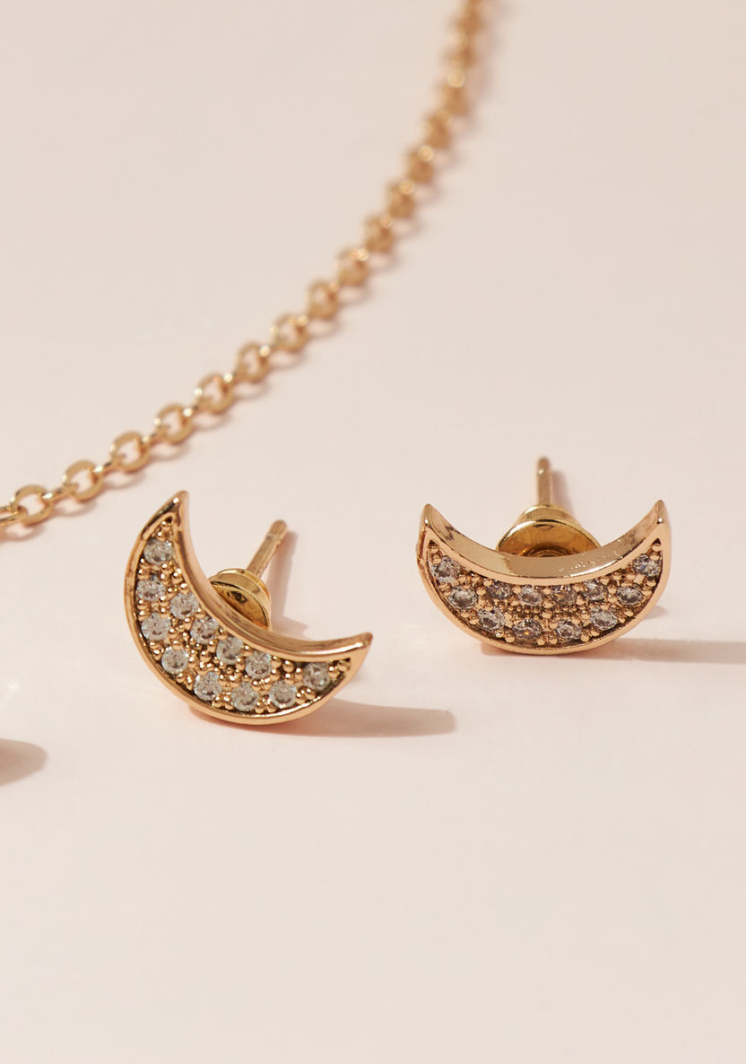 Charmz Embellished Pendant Necklace and Earrings Set-Jewellery-image-1