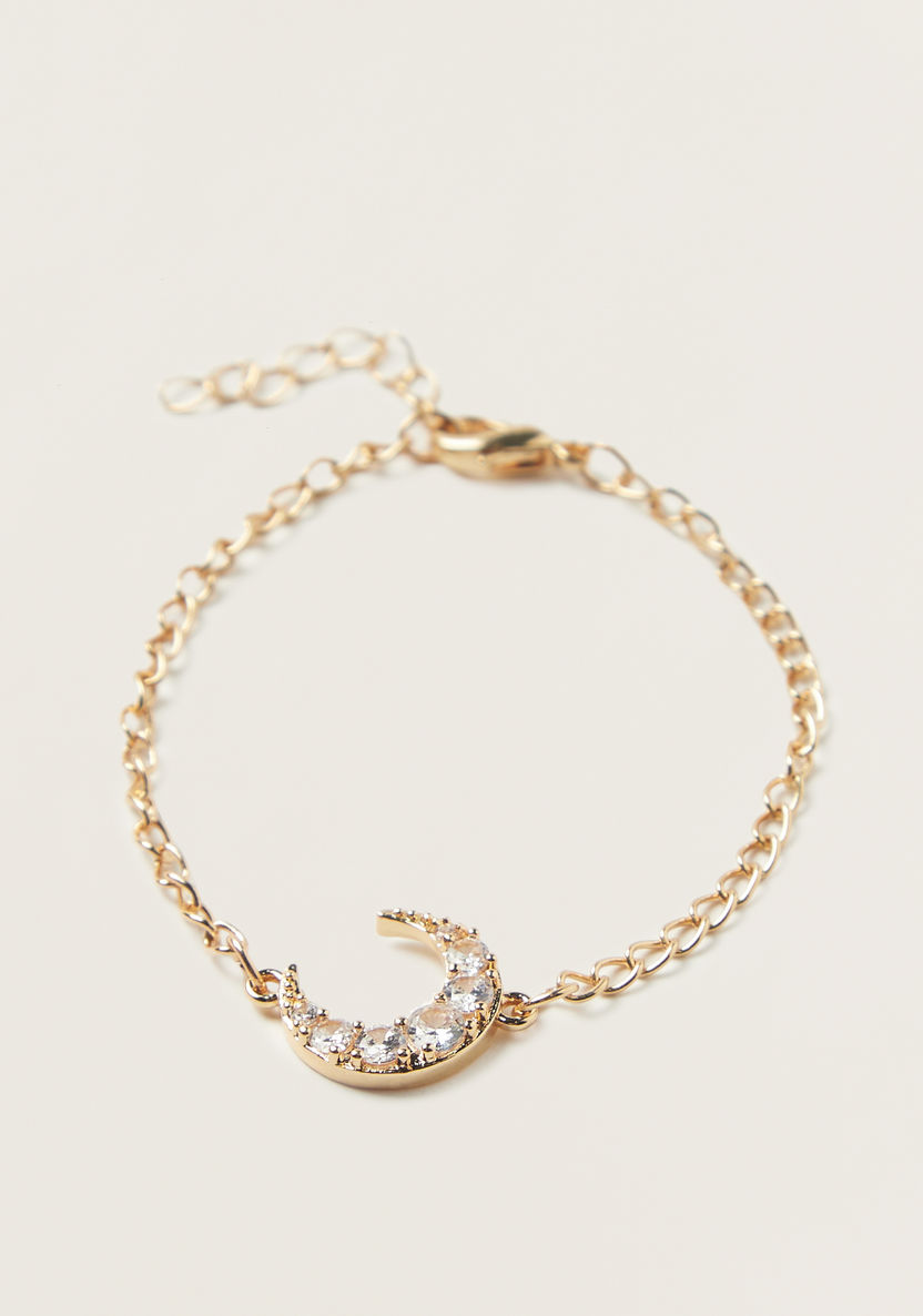 Charmz Crescent Accent Bracelet with Lobster Clasp Closure-Jewellery-image-0