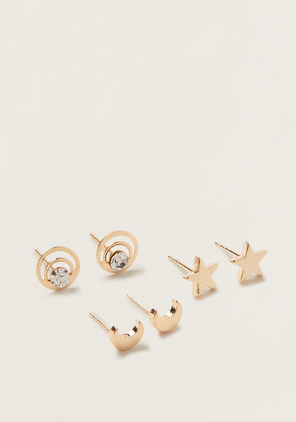 Charmz Stud Earrings with Pushback Closure - Set of 3-Jewellery-image-0