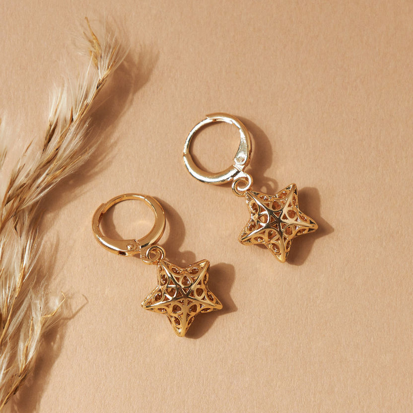 Charmz Star Embellished Hoop Earrings-Jewellery-image-0