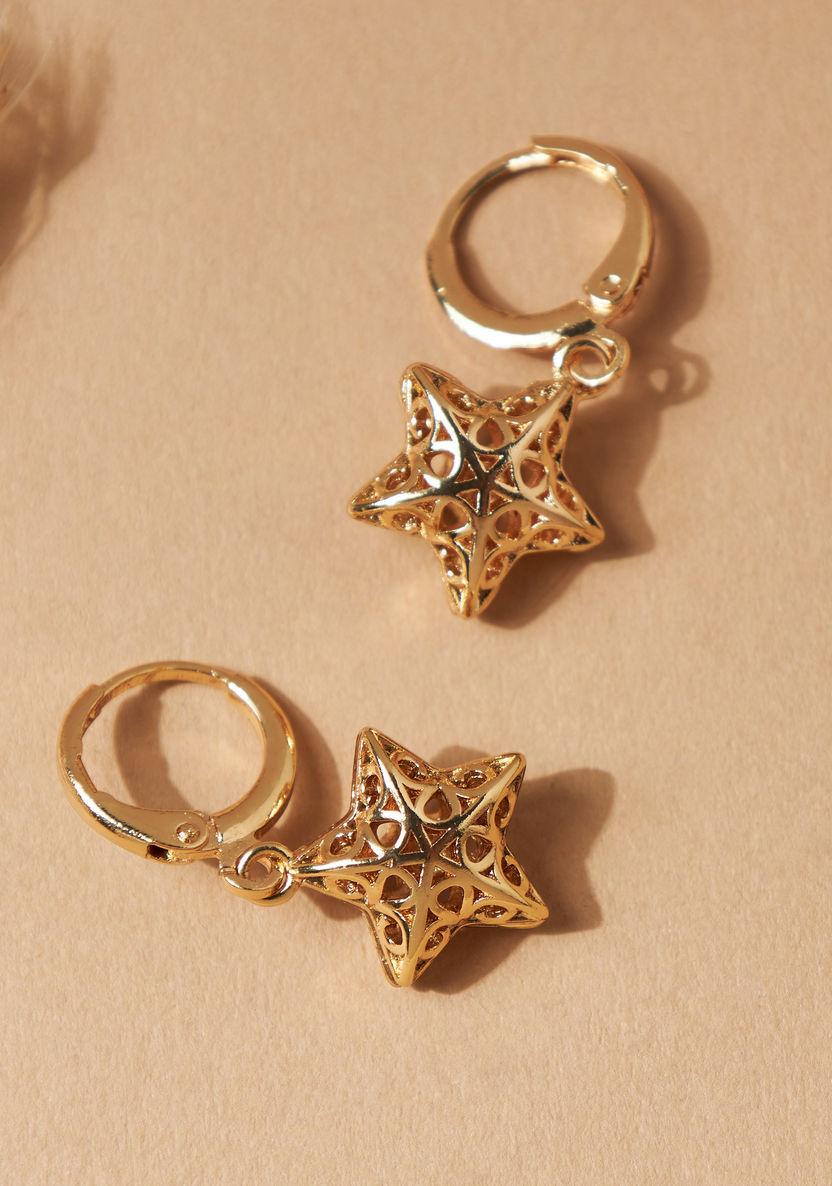 Charmz Star Embellished Hoop Earrings-Jewellery-image-1
