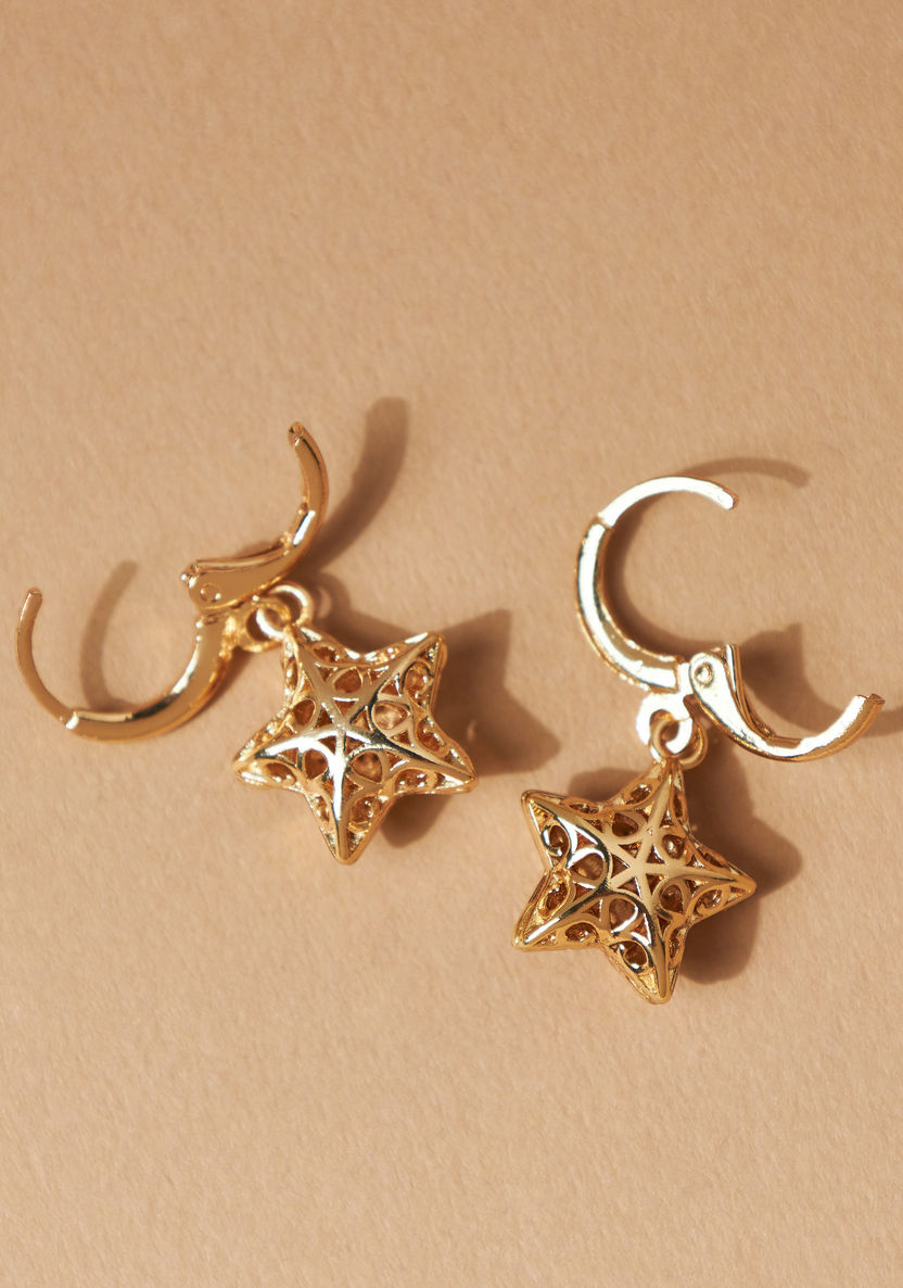 Charmz Star Embellished Hoop Earrings-Jewellery-image-2