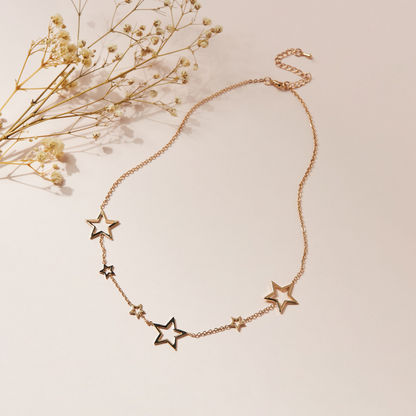Charmz Metallic Star Detail Necklace with Lobster Clasp Closure-Jewellery-image-0