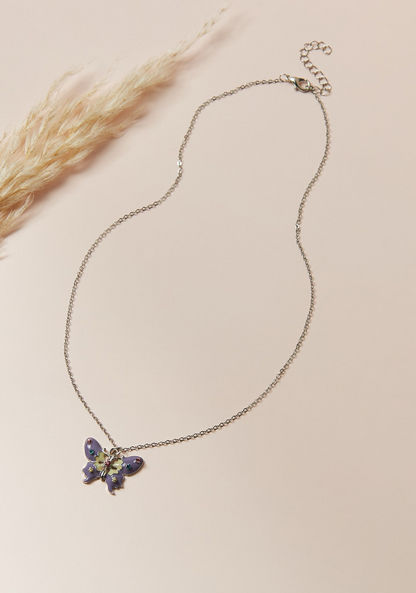 Charmz Studded Butterfly Pendant Necklace with Lobster Clasp Closure-Jewellery-image-0