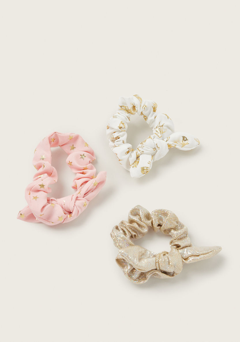 Charmz Assorted Hair Scrunchie with Knot Detail - Set of 3-Hair Accessories-image-2