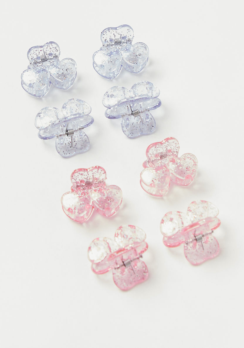 Charmz Embellished Heart Hair Clamp - Set of 8-Hair Accessories-image-1