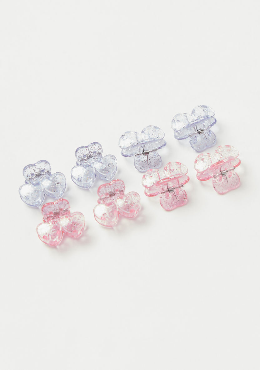 Charmz Embellished Heart Hair Clamp - Set of 8-Hair Accessories-image-2