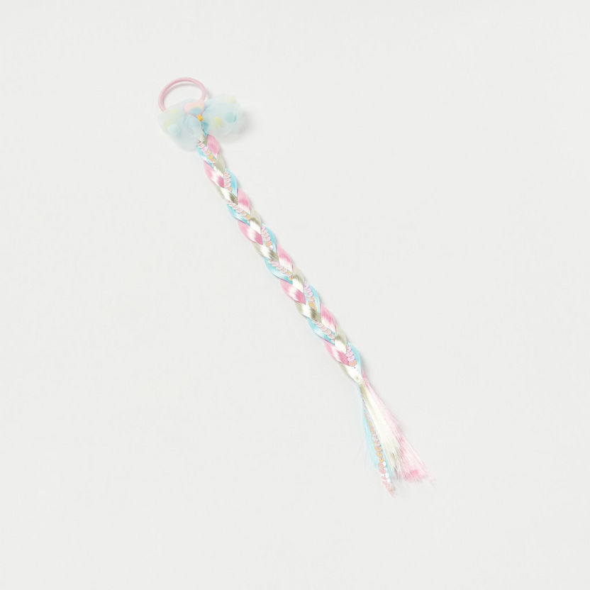 Charmz Sequinned Braided Hair Tie with Applique Detail-Hair Accessories-image-0