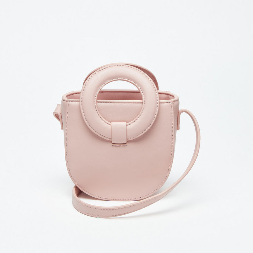 Little Missy Solid Handbag with Circular Handles-Girl%27s Bags-image-0