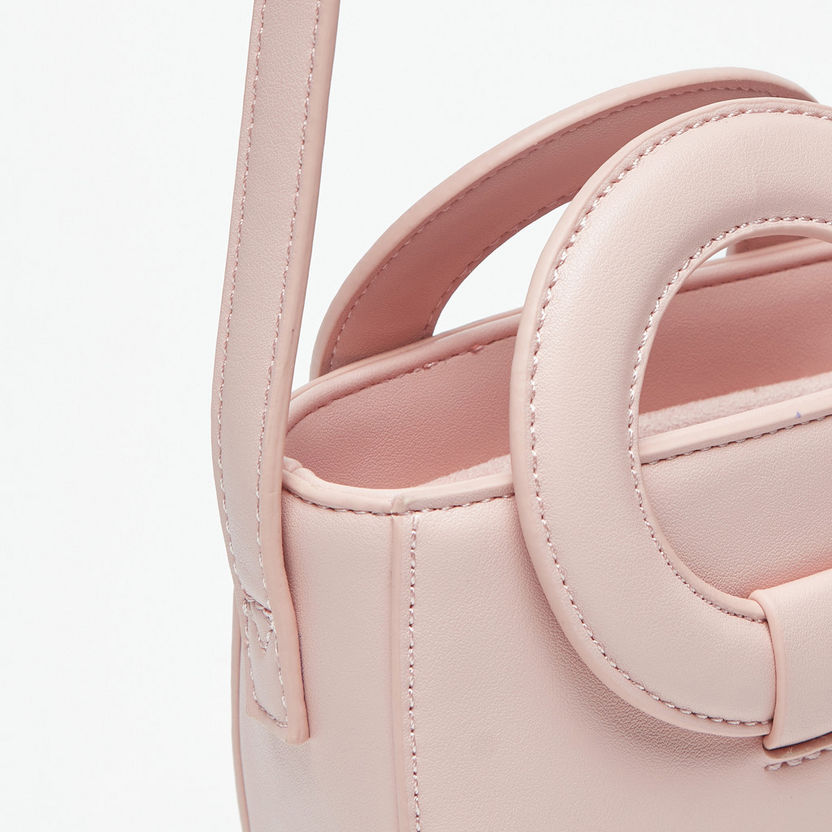 Little Missy Solid Handbag with Circular Handles-Girl%27s Bags-image-2