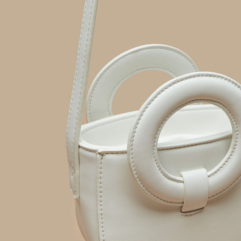 Little Missy Solid Handbag with Circular Handles-Girl%27s Bags-image-2