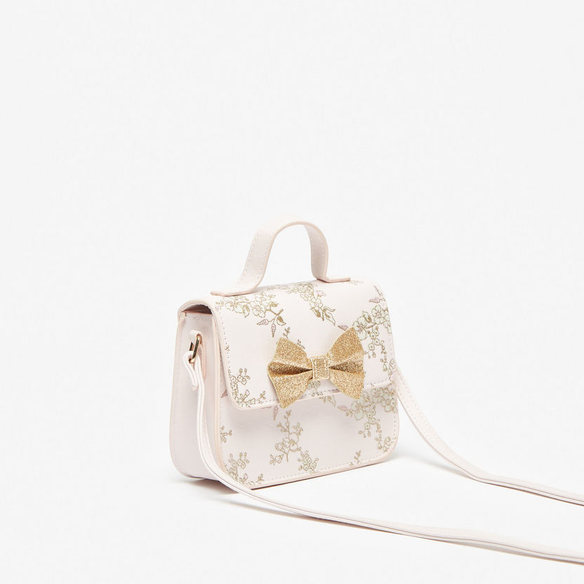 Little Missy Bow Accent Crossbody Bag with Button Closure-Girl%27s Bags-image-1