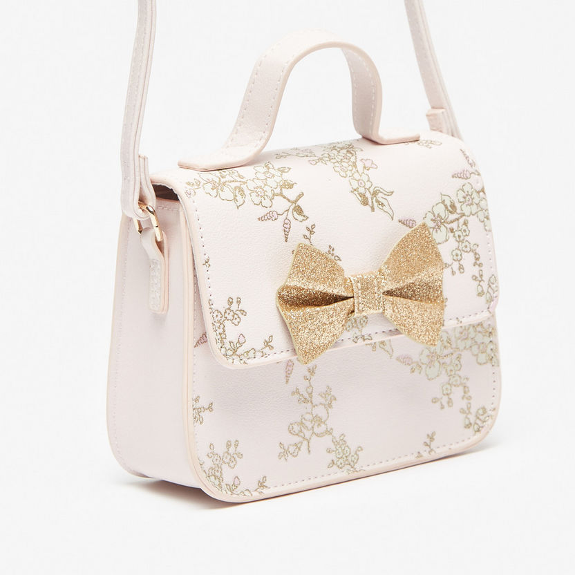 Little Missy Bow Accent Crossbody Bag with Button Closure-Girl%27s Bags-image-2