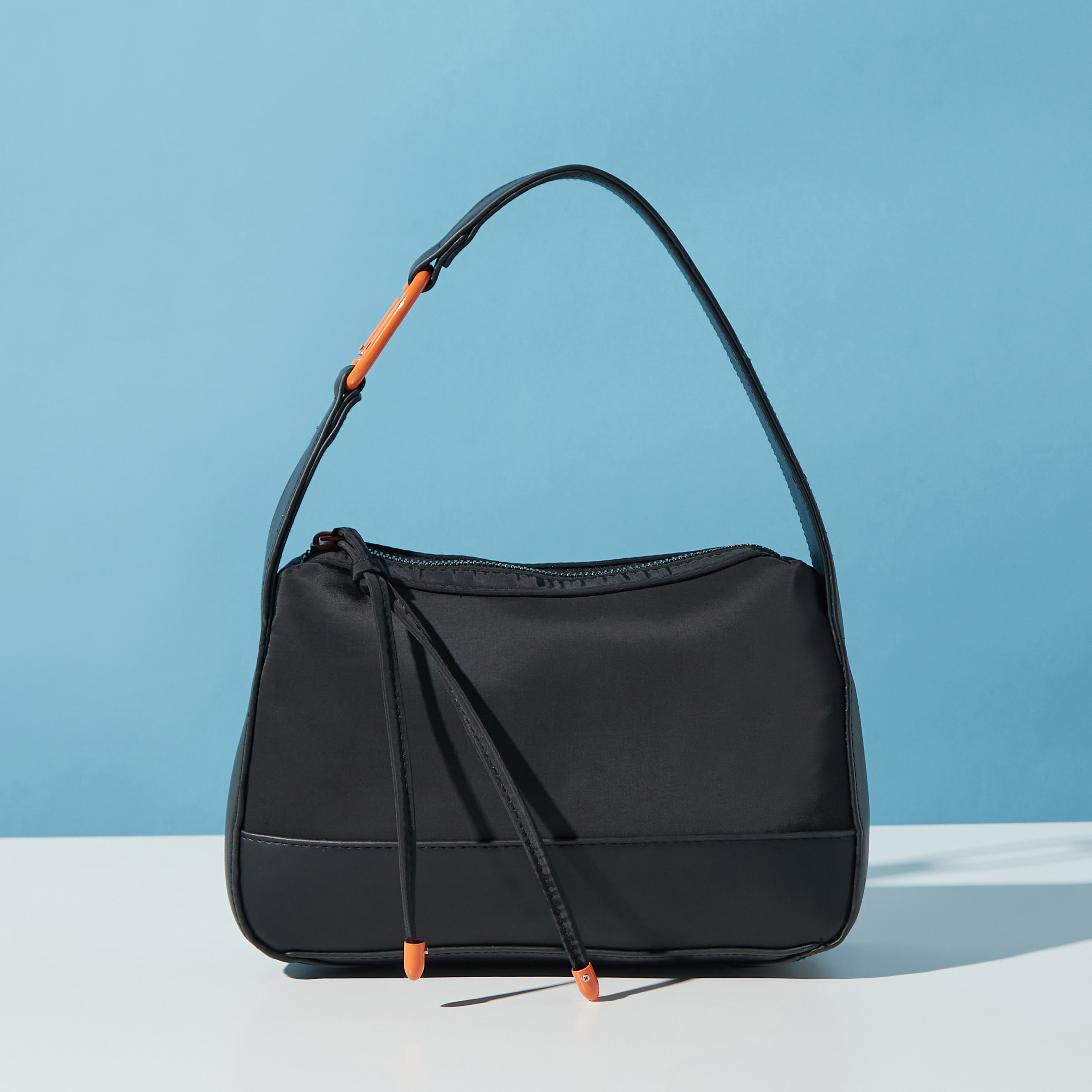 Mistotes Solid Baguette Bag with Strap Handle and Zip Closure-women-bagsandwallets-handbags-image-2