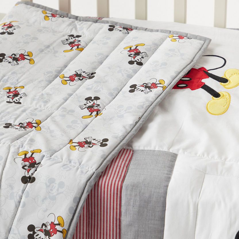 Disney Mickey Mouse Applique Detail Quilt - 100x130 cm-Blankets and Throws-image-2