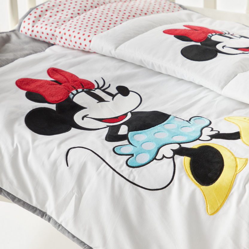 Disney Minnie Mouse Applique Detail Reversible Quilted Comforter - 100x130 cm-Baby Bedding-image-3