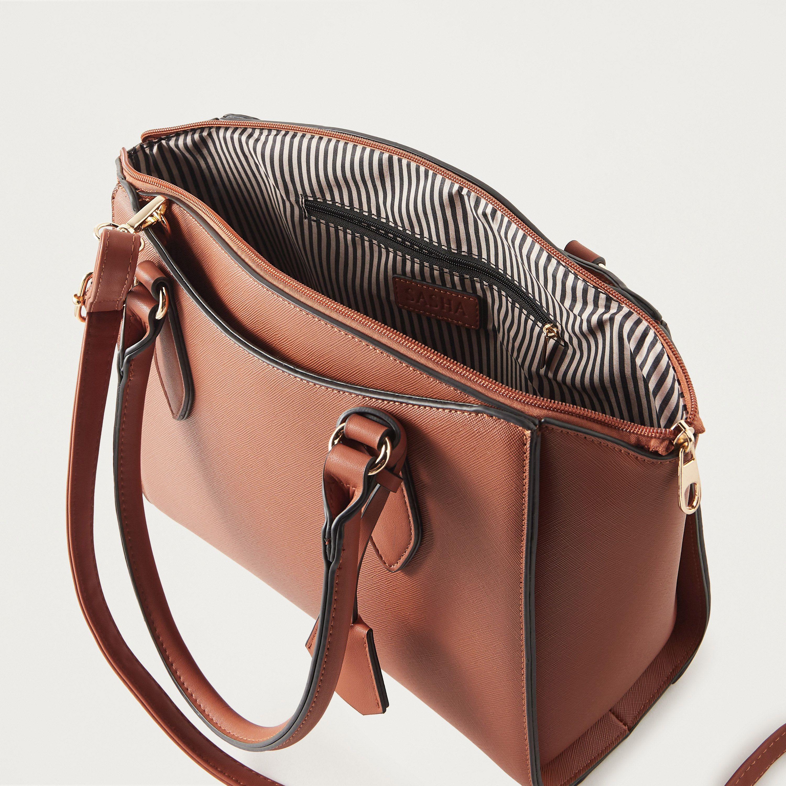 شنطة توتي سادة بمقابض مزدوجة من ساشا-women-bagsandwallets-handbags-image-5