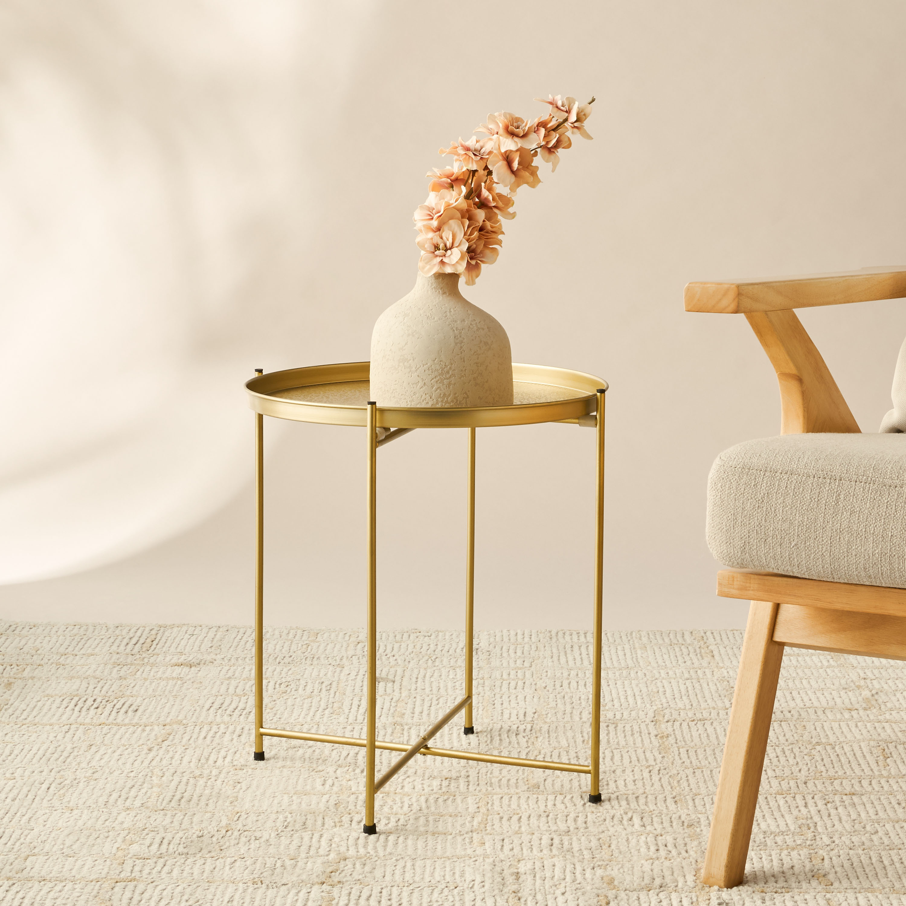 Tray Top Metal Accent Table - 41x41x46 cm-furniture-livingroom-sideandendtables-image-1