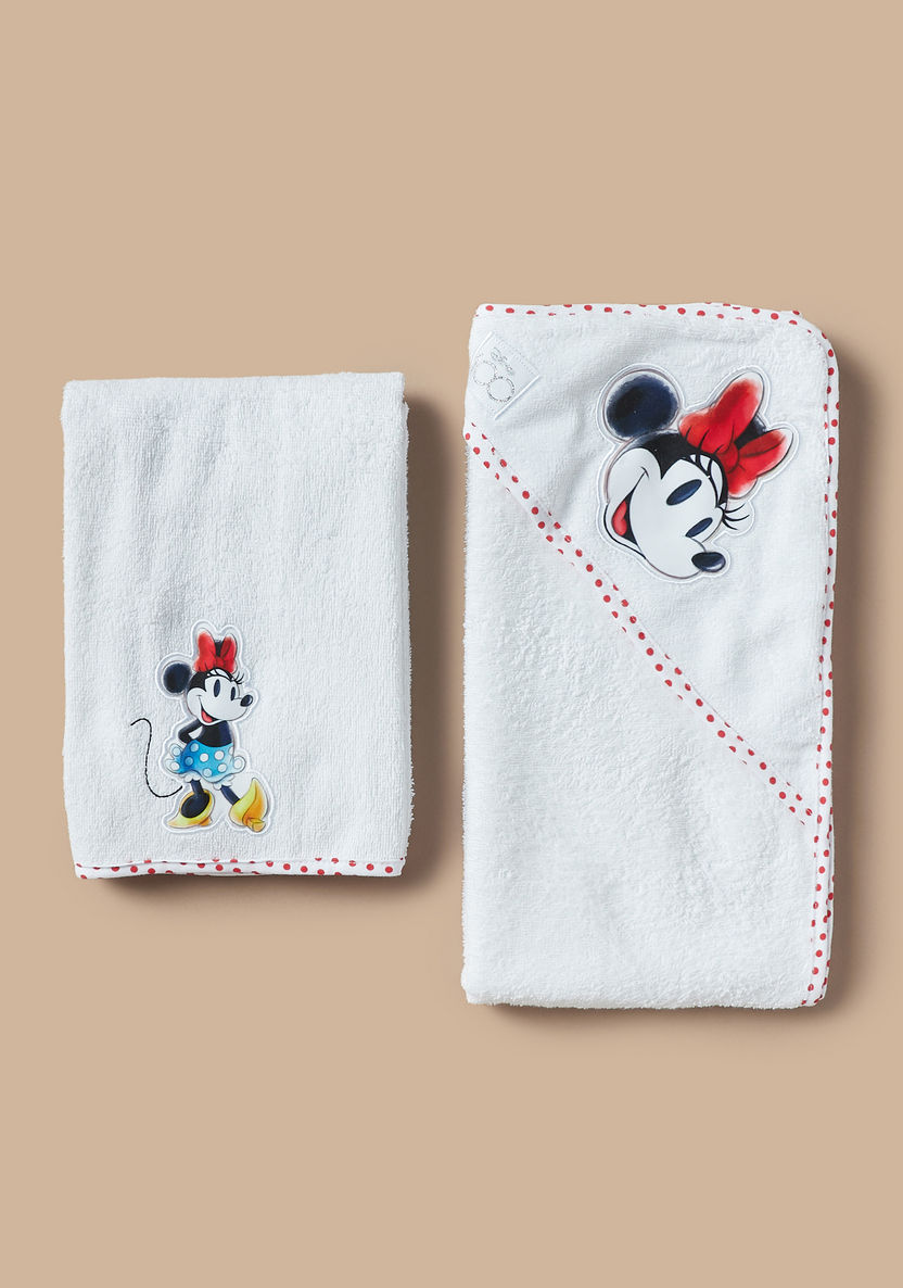 Disney Minnie Mouse Embroidered Bathrobe with Belt Tie-Ups and Hood-Towels and Flannels-image-3