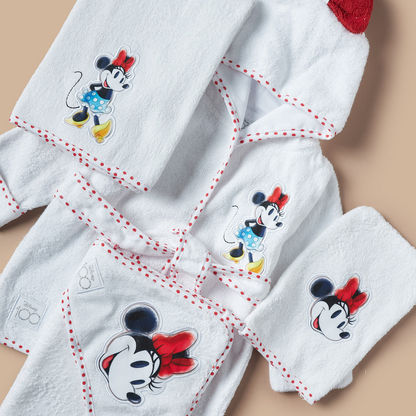Disney Minnie Mouse Embroidered Bathrobe with Belt Tie-Ups and Hood-Towels and Flannels-image-4