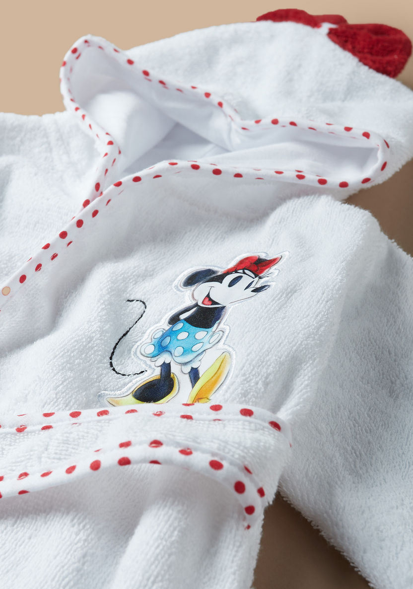 Disney Minnie Mouse Embroidered Bathrobe with Belt Tie-Ups and Hood-Towels and Flannels-image-6