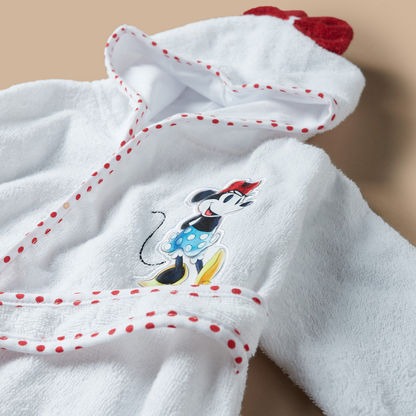 Disney Minnie Mouse Embroidered Bathrobe with Belt Tie-Ups and Hood-Towels and Flannels-image-6
