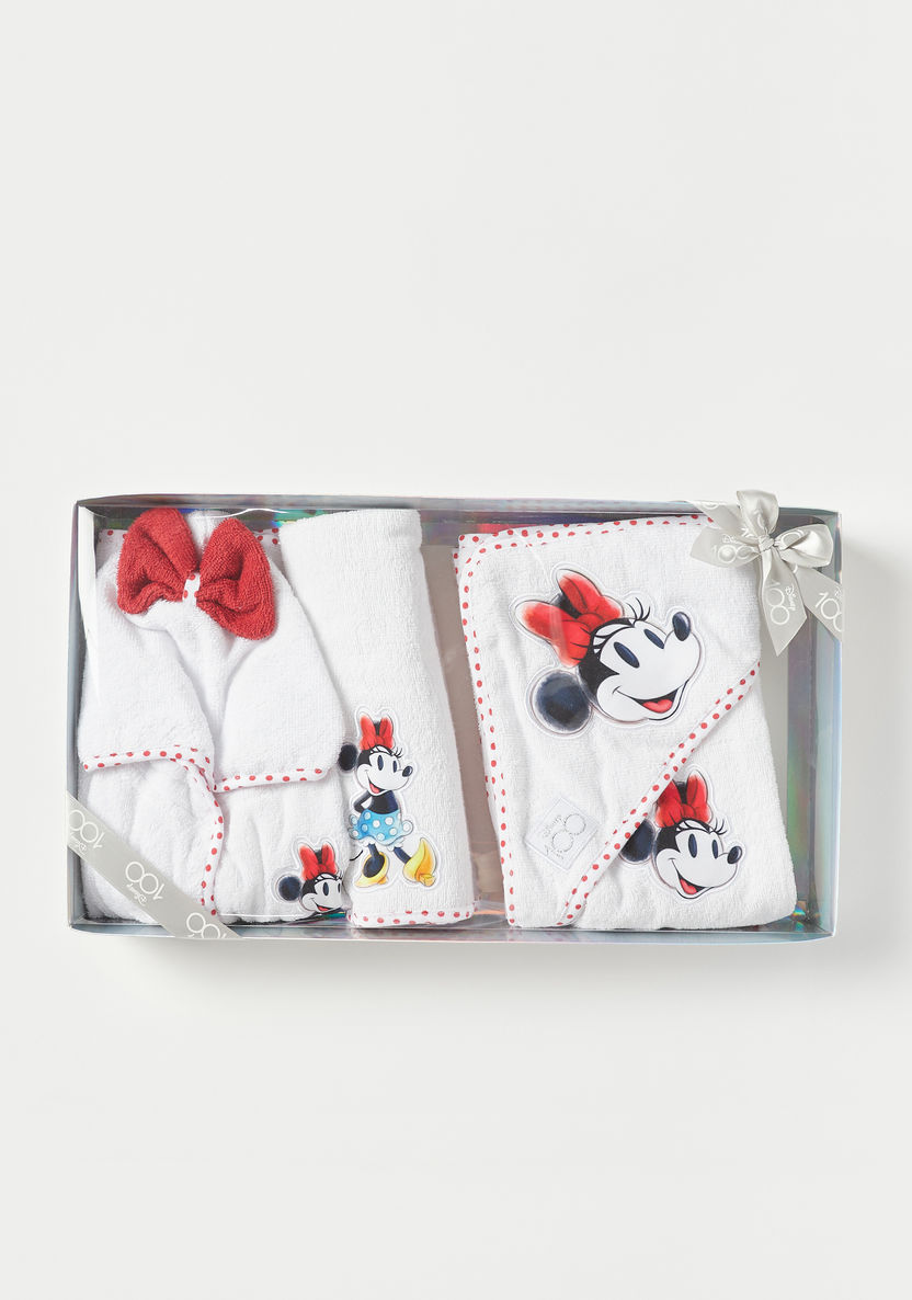 Disney Minnie Mouse Embroidered Bathrobe with Belt Tie-Ups and Hood-Towels and Flannels-image-0