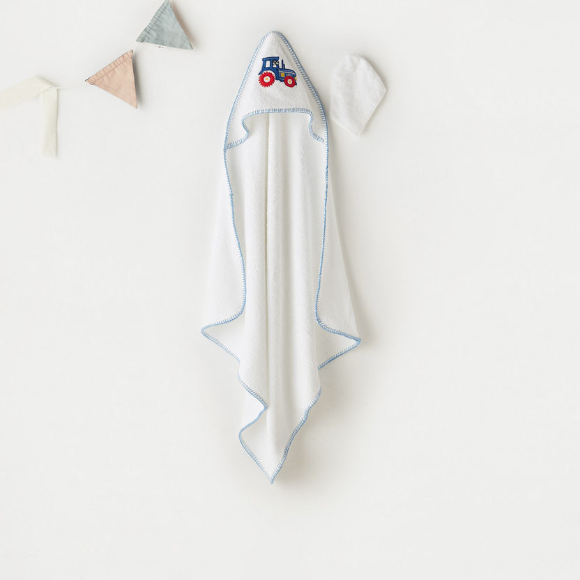 Juniors Embroidered Hooded Towel - 80x80 cm-Towels and Flannels-image-0