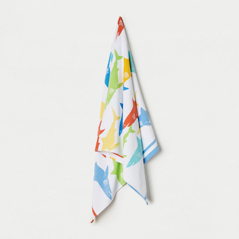 Juniors Shark Print Towel - 70x140 cm-Towels and Flannels-image-0