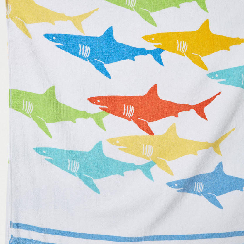 Juniors Shark Print Towel - 70x140 cm-Towels and Flannels-image-2