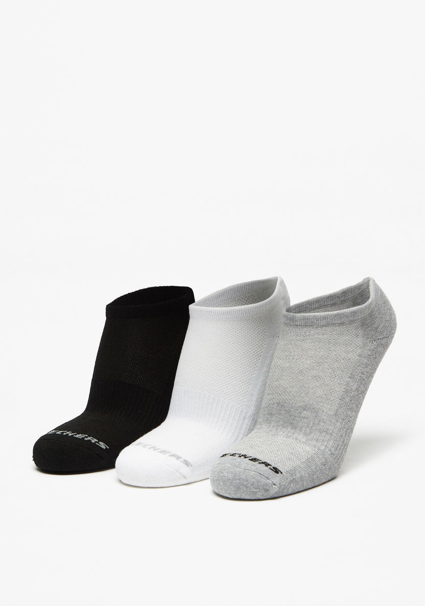 Skechers Logo Print Ankle Length Sports Socks - Set of 3-Men%27s Socks-image-0