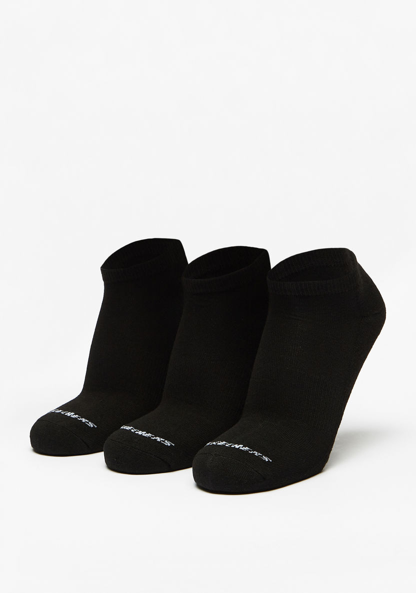 Skechers Logo Print Ankle Length Sports Socks - Set of 3-Men%27s Socks-image-0