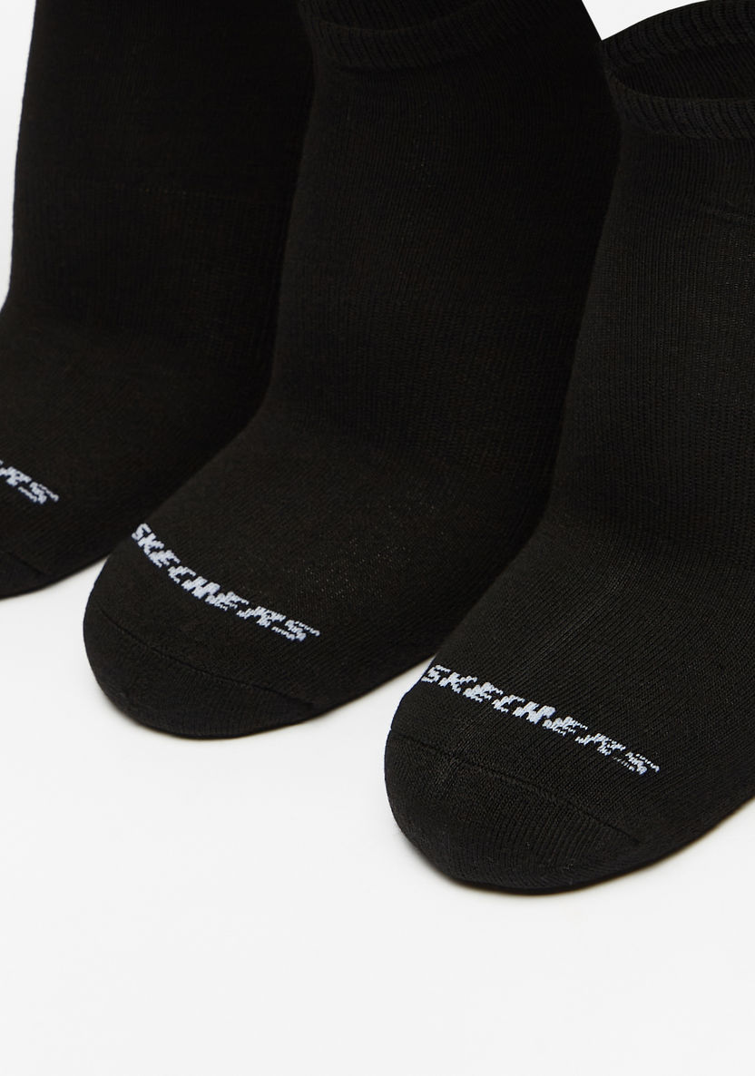 Skechers Logo Print Ankle Length Sports Socks - Set of 3-Men%27s Socks-image-1
