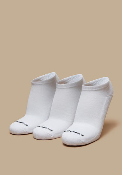 Skechers Logo Print Terry Ankle Length Sports Socks - Set of 3-Men%27s Socks-image-0