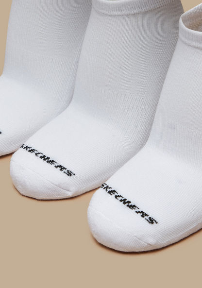 Skechers Logo Print Terry Ankle Length Sports Socks - Set of 3-Men%27s Socks-image-1