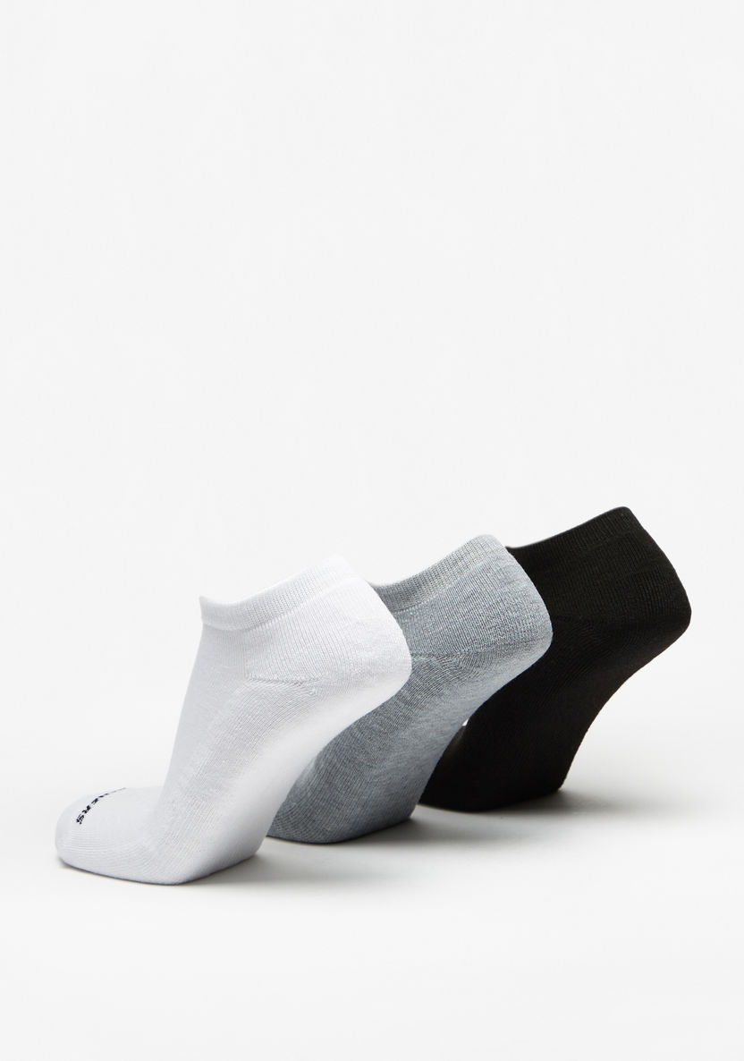 Skechers Logo Print Ankle Length Sports Socks - Set of 3-Men%27s Socks-image-2