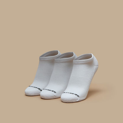Skechers Logo Print Terry Ankle Length Sports Socks - Set of 3-Women%27s Socks-image-0