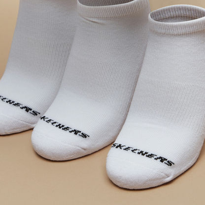 Skechers Logo Print Terry Ankle Length Sports Socks - Set of 3-Women%27s Socks-image-1