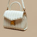 Haadana Quilted Satchel Bag with Buckle Closure and Top Handle-Women%27s Handbags-thumbnailMobile-2