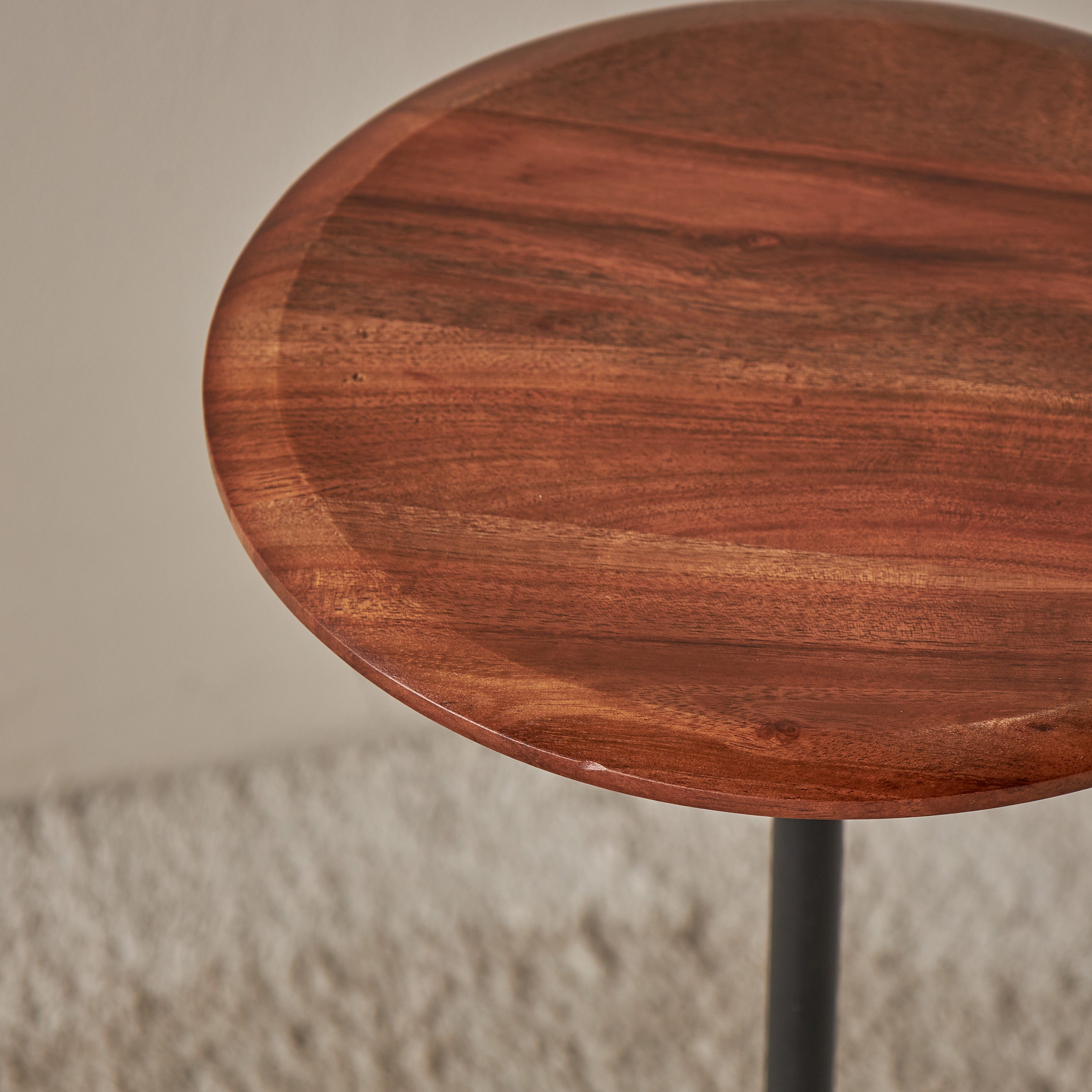 Wooden Round Top Accent Table - 26x55x26 cm-furniture-livingroom-sideandendtables-image-4
