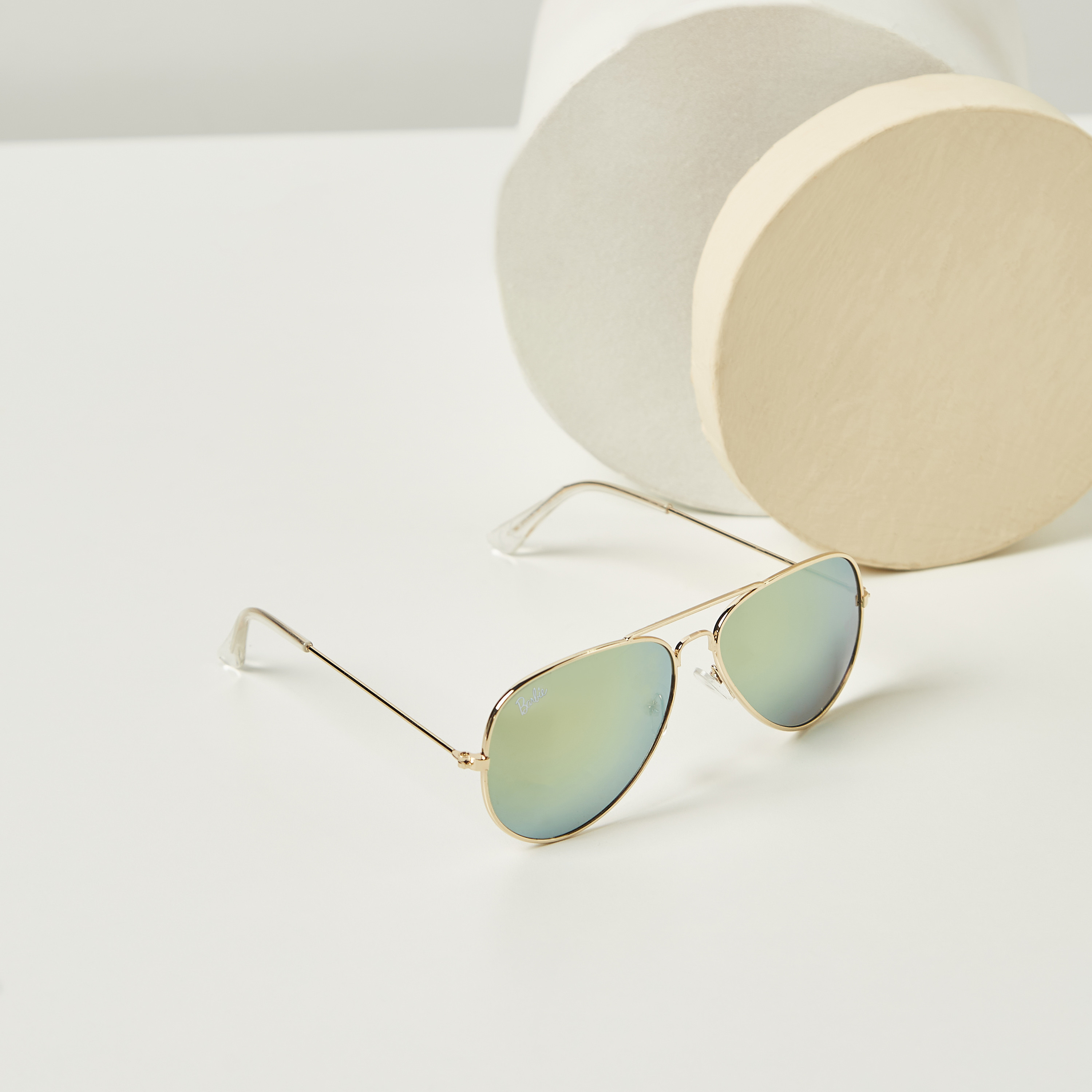 Barbie Print Tinted Aviator Sunglasses with Metallic Rim and Nose Pads-girls-accessories-sunglasses-image-2