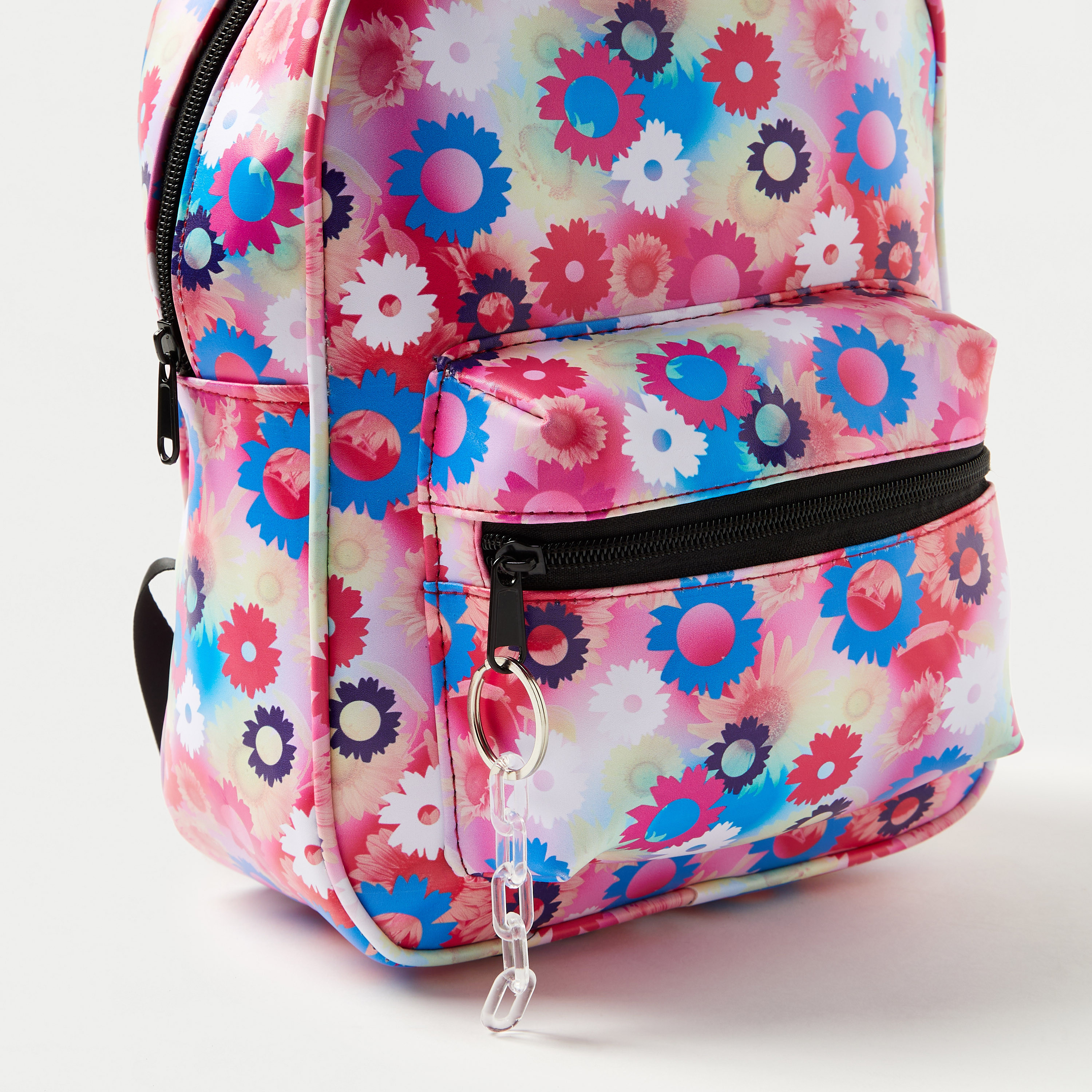 Charmz Floral Print Backpack with Zip Closure-girls-accessories-bags-image-2