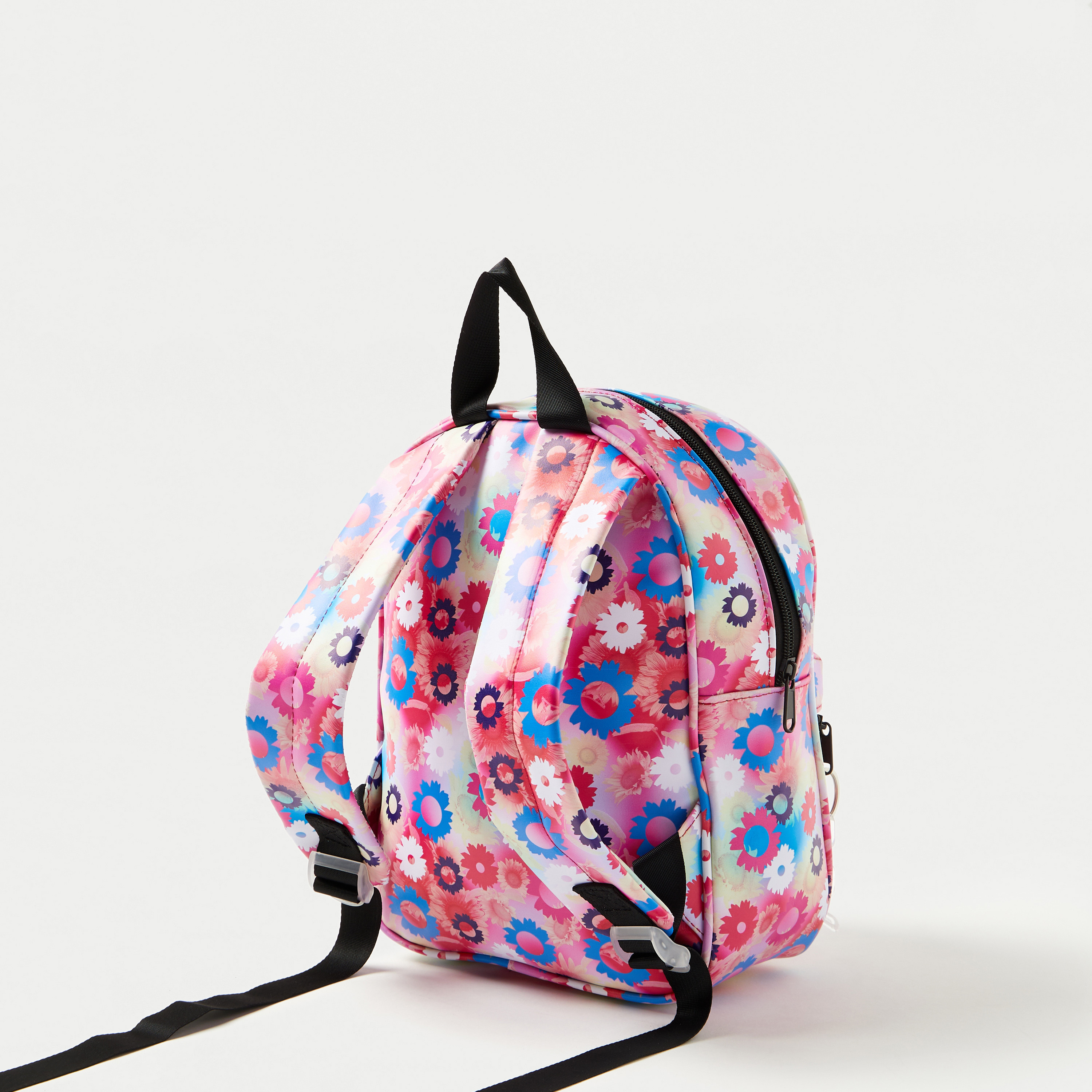 Charmz Floral Print Backpack with Zip Closure-girls-accessories-bags-image-3