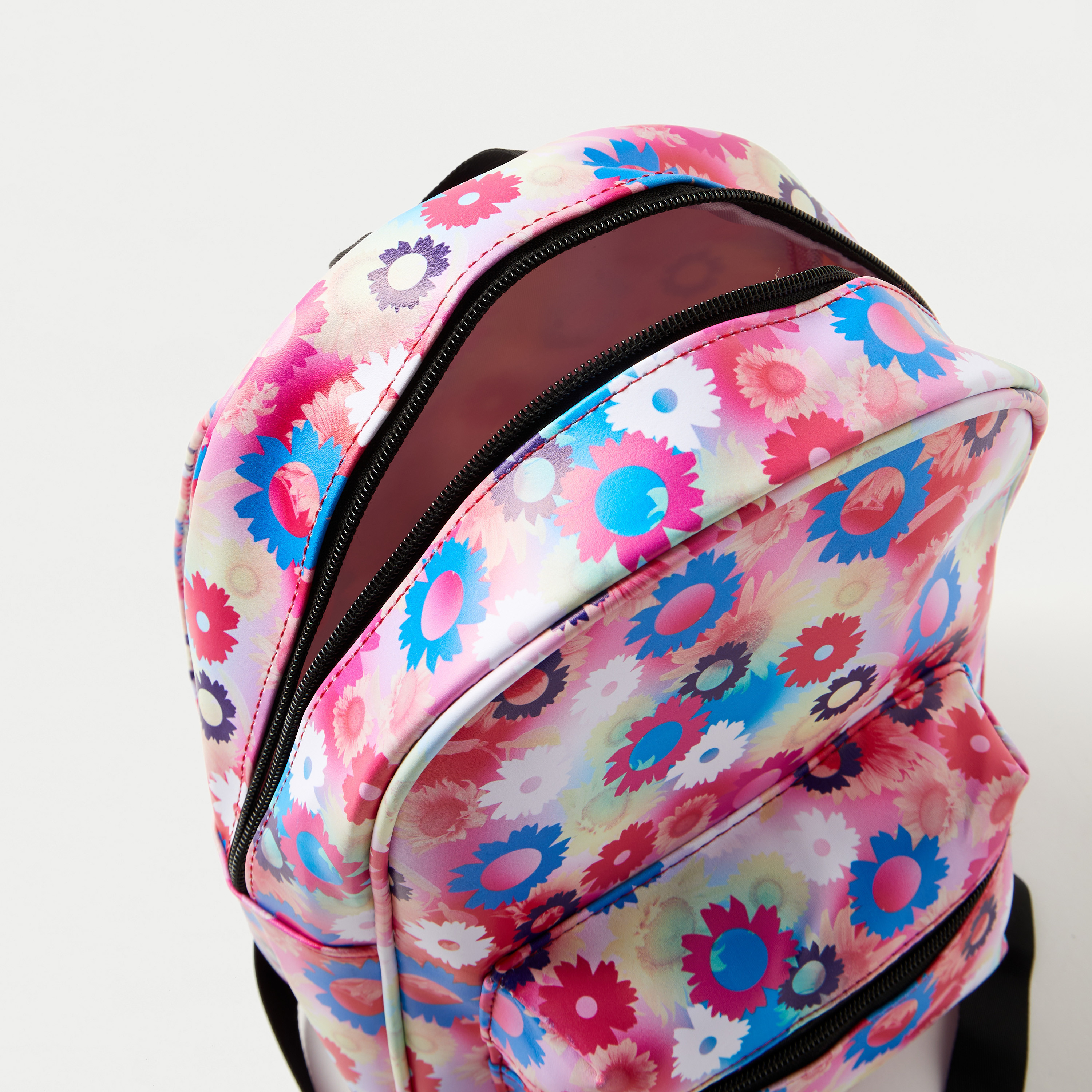Charmz Floral Print Backpack with Zip Closure-girls-accessories-bags-image-4